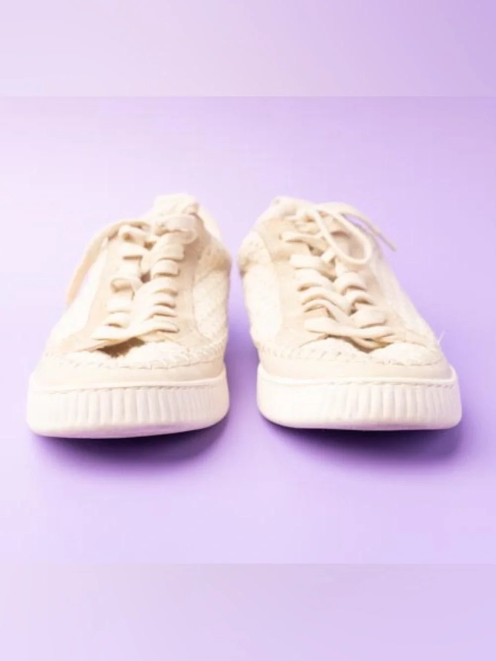 Dolce Vita Cream Woven Platform Sneakers - Picture 7 of 11